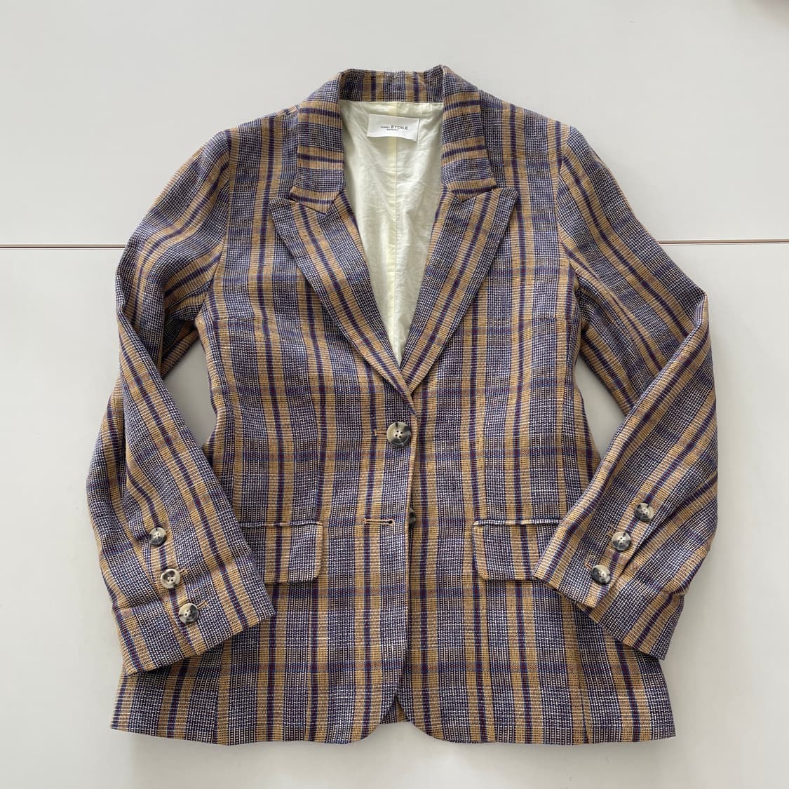 이자벨마랑 린넨 체크 블레이저 상품이미지1