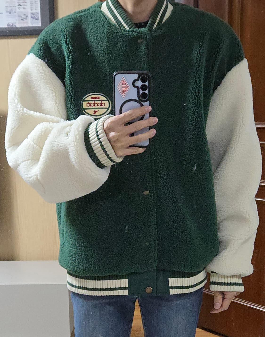 (착샷) 디아도라 아틀레티카 플리스 봄버 자켓 바시티 상품이미지9