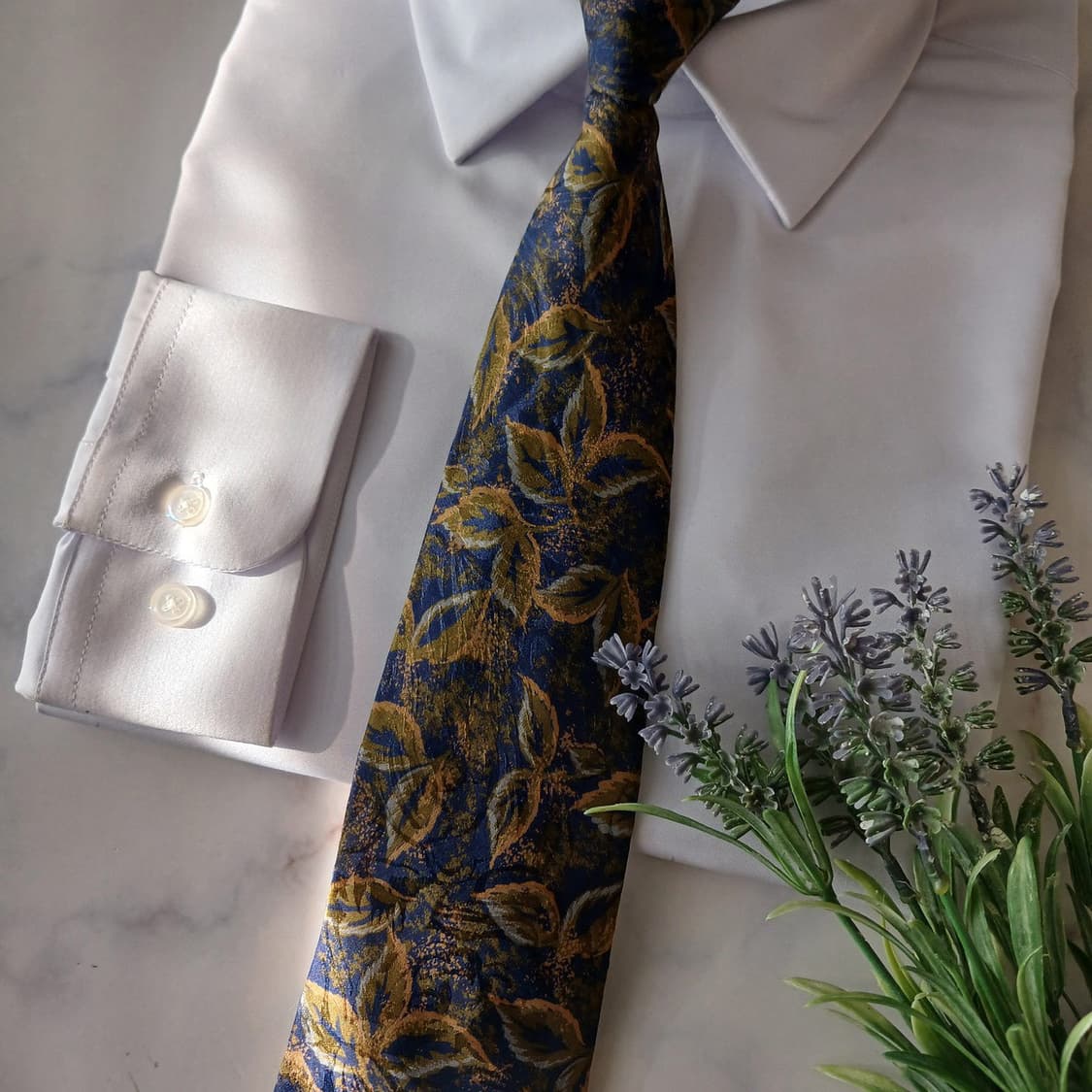 마루젠 실크 블루&다크그린 패턴 넥타이 8.6cm A+등급 A18960
 상품이미지4