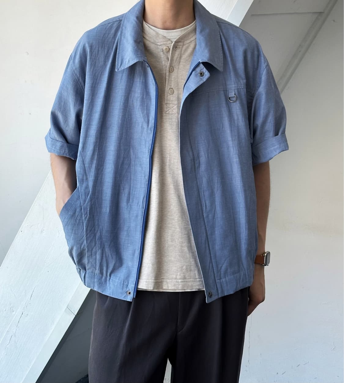 JPN made light cotton linen design blous 상품이미지8