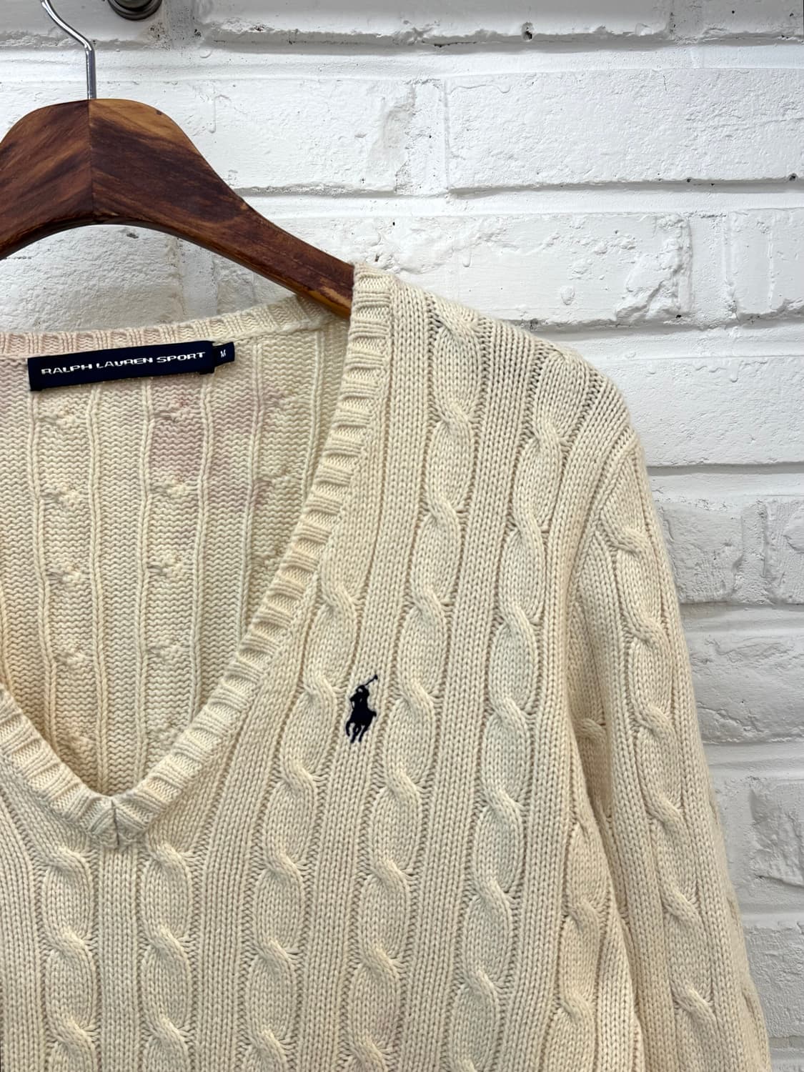 폴로 스포츠 아이보리 꽈베기 니트 상품이미지4