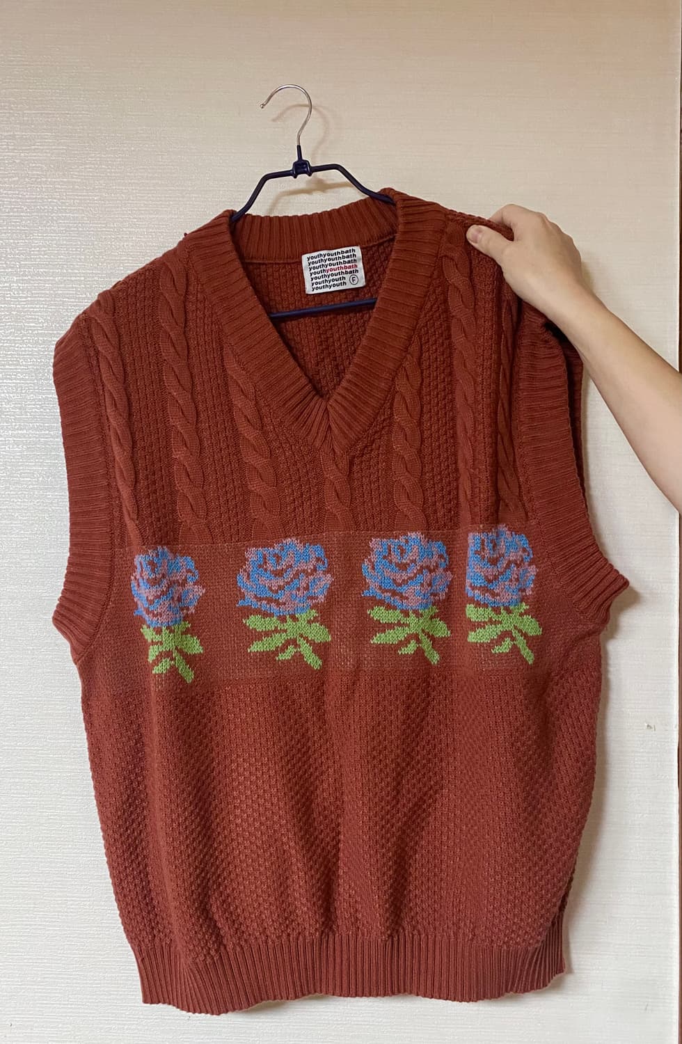 유쓰배쓰 20FW 플라워 베스트 니트 조끼 상품이미지2