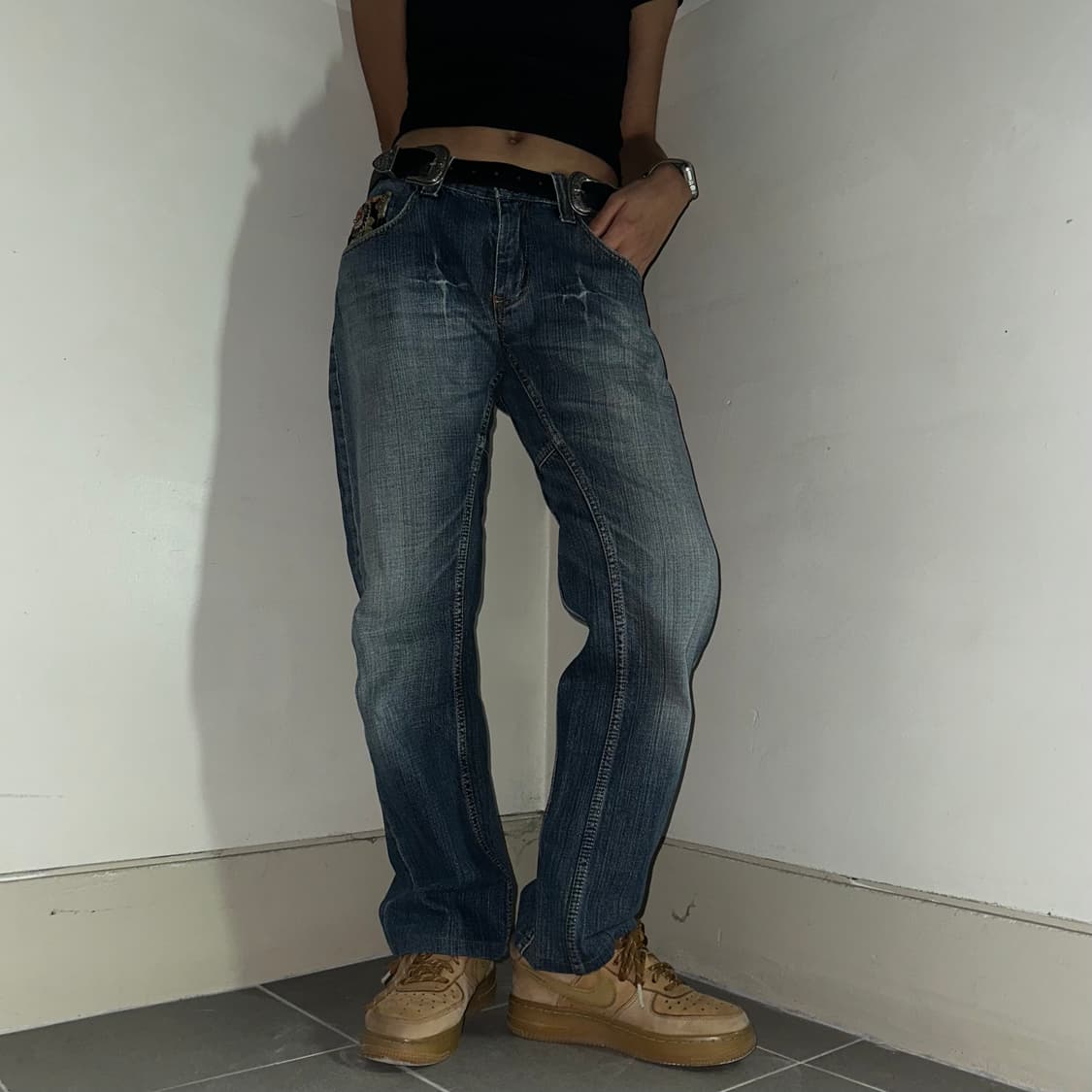 Oriental flower denim pants 상품이미지2