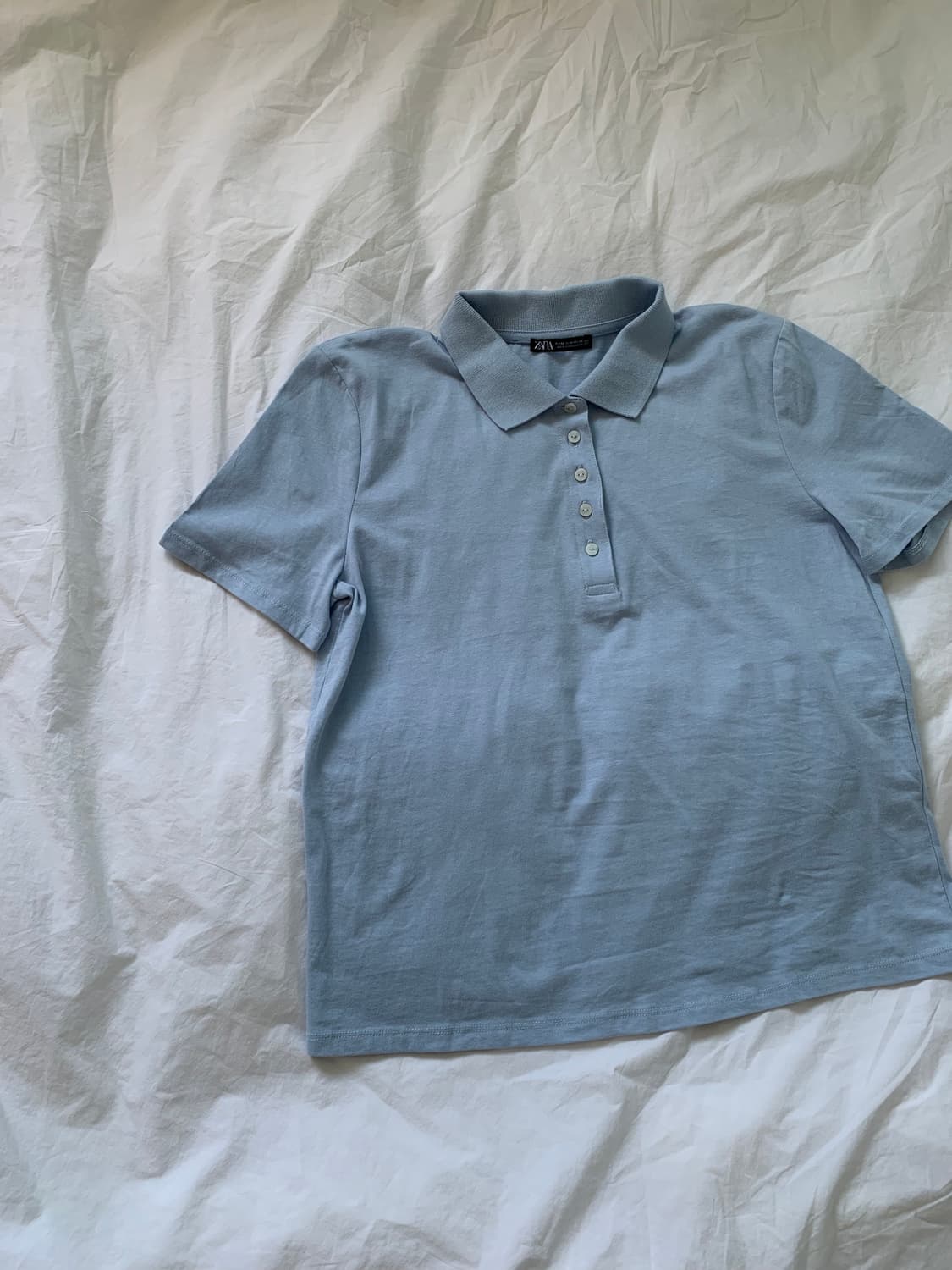 ZARA 연하늘 카라티 상품이미지2