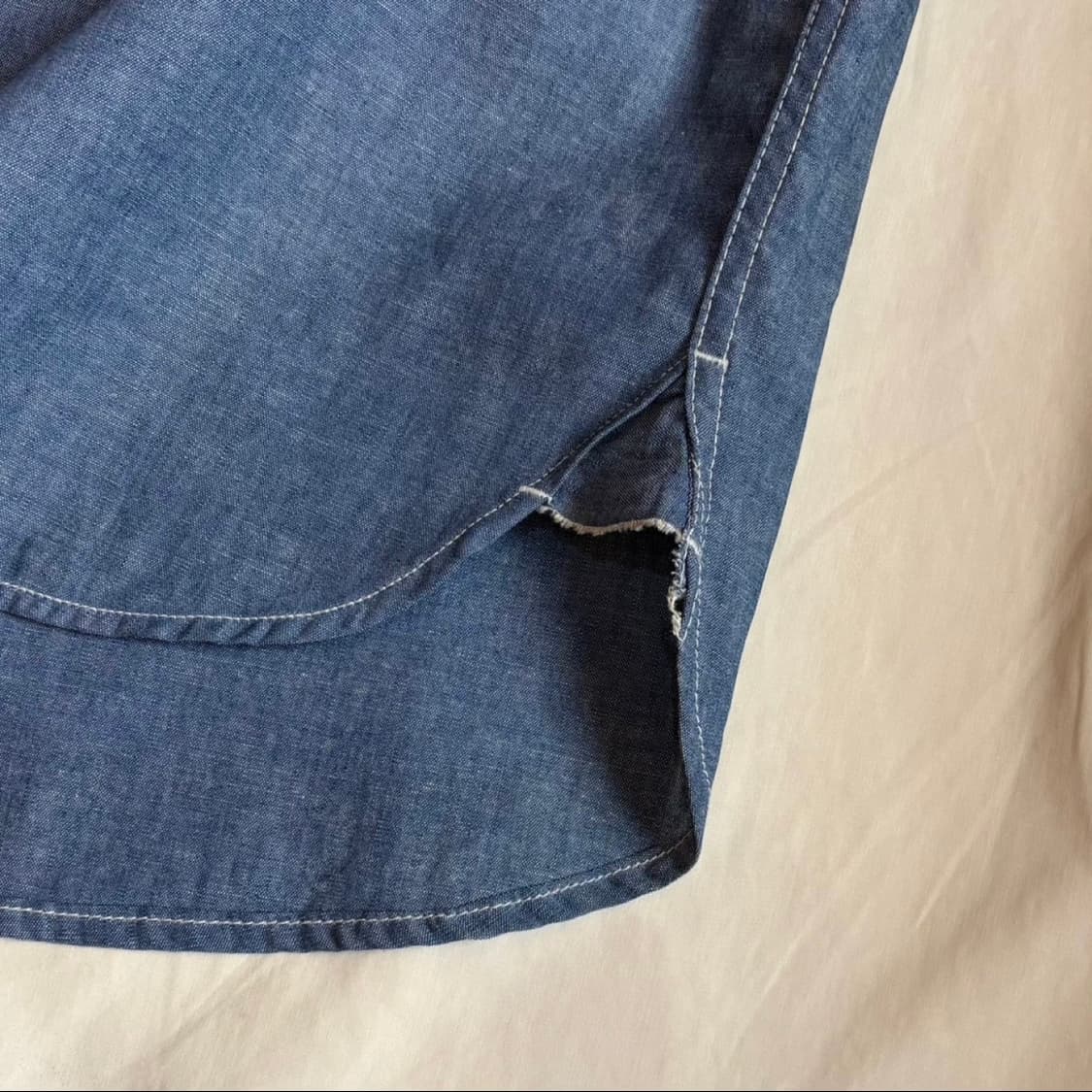 [L / 107-110] 네이머 클로딩 샴브레이 데님 셔츠(데드스탁) 상품이미지5