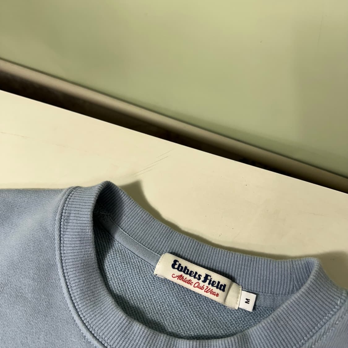 M 이벳필드 오버핏 스카이블루 스웻코튼 맨투맨 상품이미지5