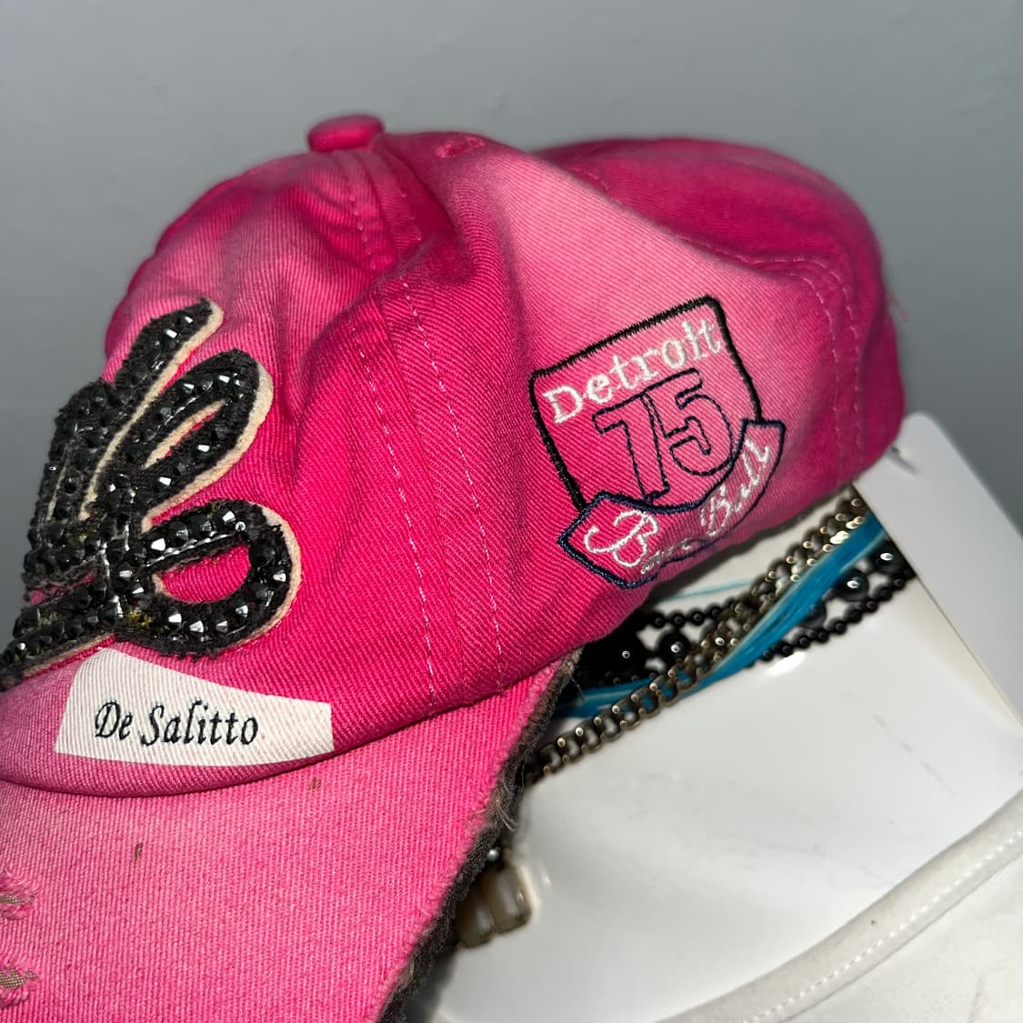 00‘s 핫핑크 글리터 패치 볼캡 상품이미지3