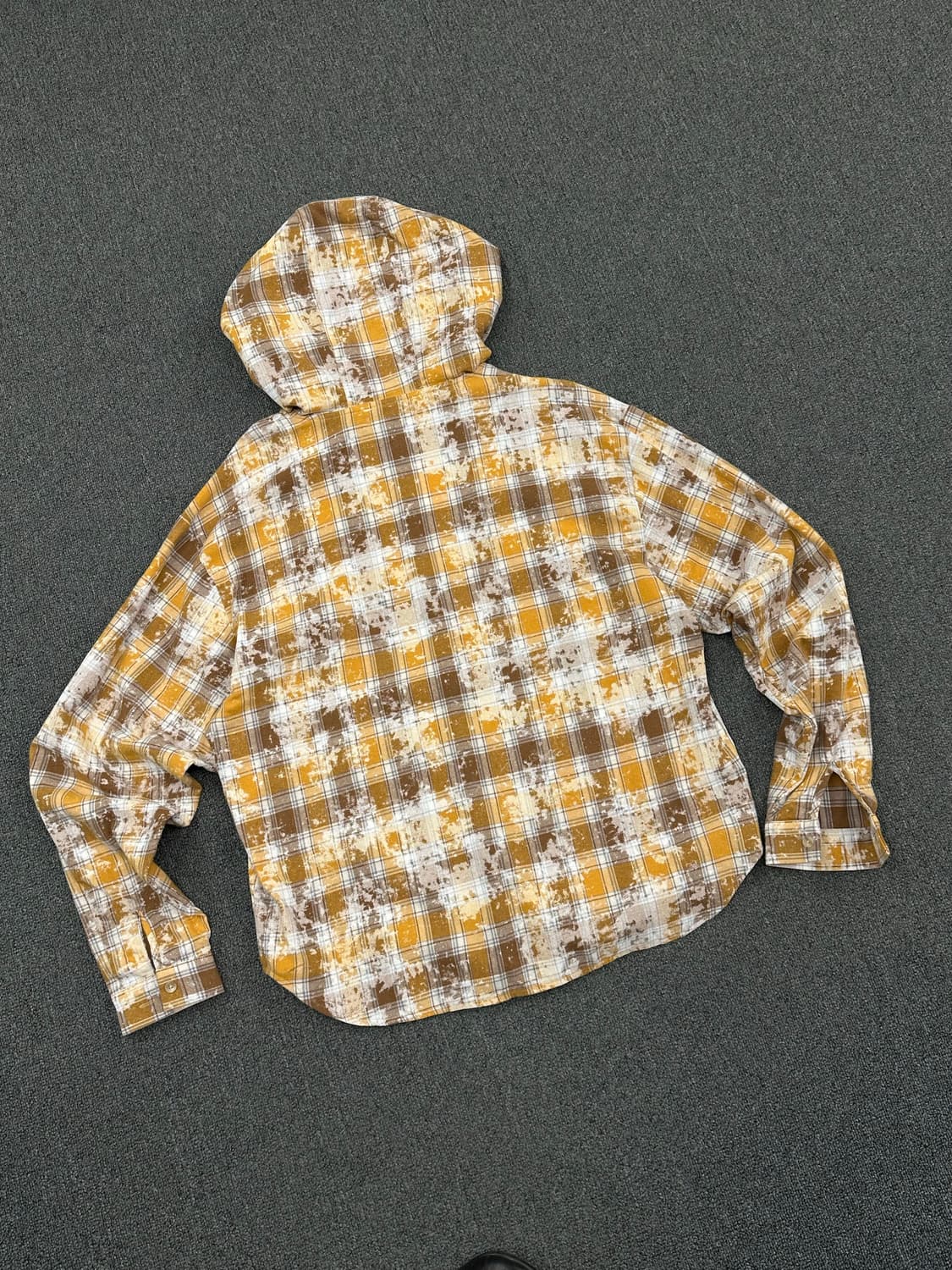 OS)빈티지 그런지 오버핏 후드 체크 셔츠 상품이미지4