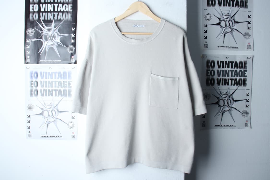 (XL-2XL) 자라 반팔 티셔츠 빅사이즈 니트 포켓 무지-7B99 상품이미지2