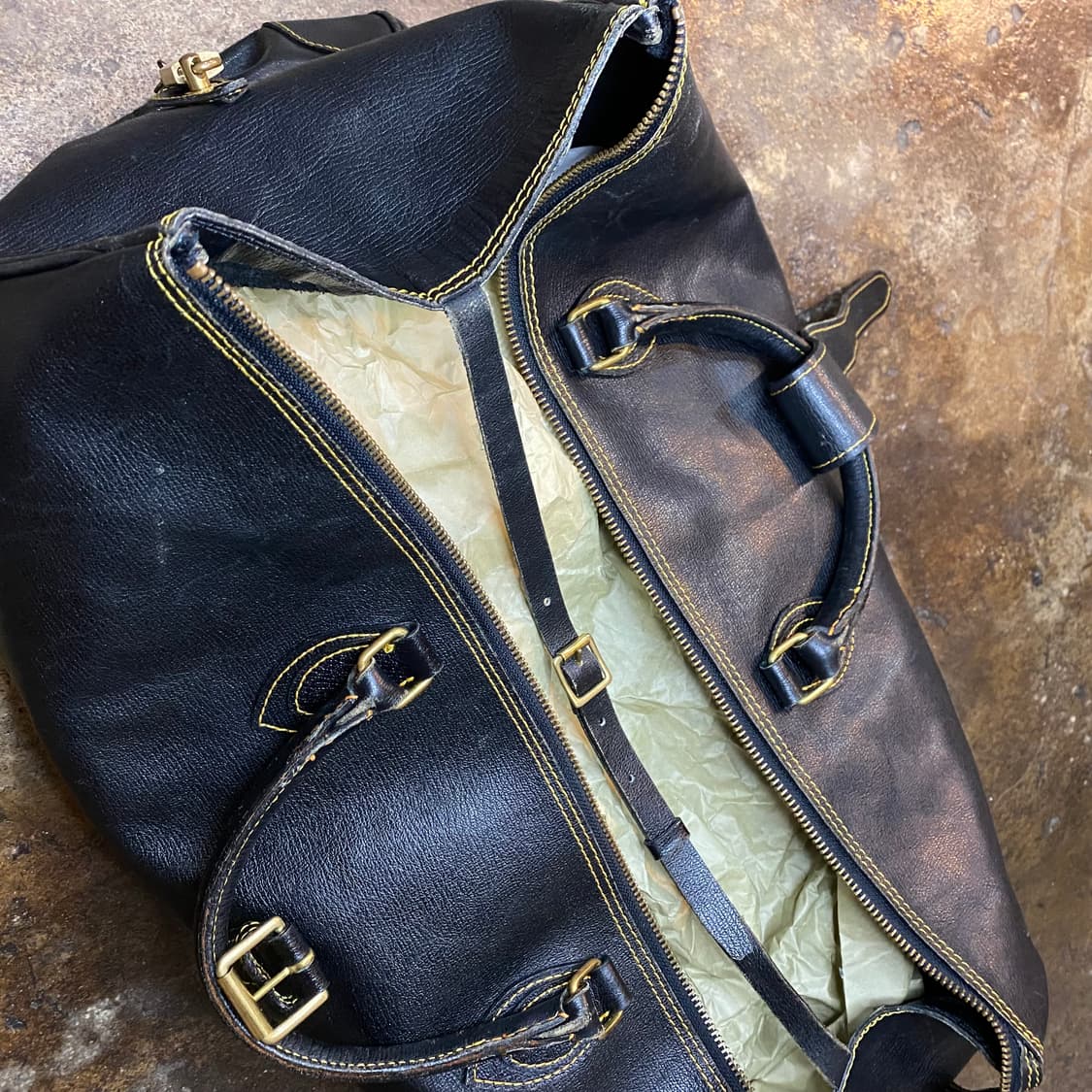 80s 꼼데가르송 가죽 보스턴 백 상품이미지7