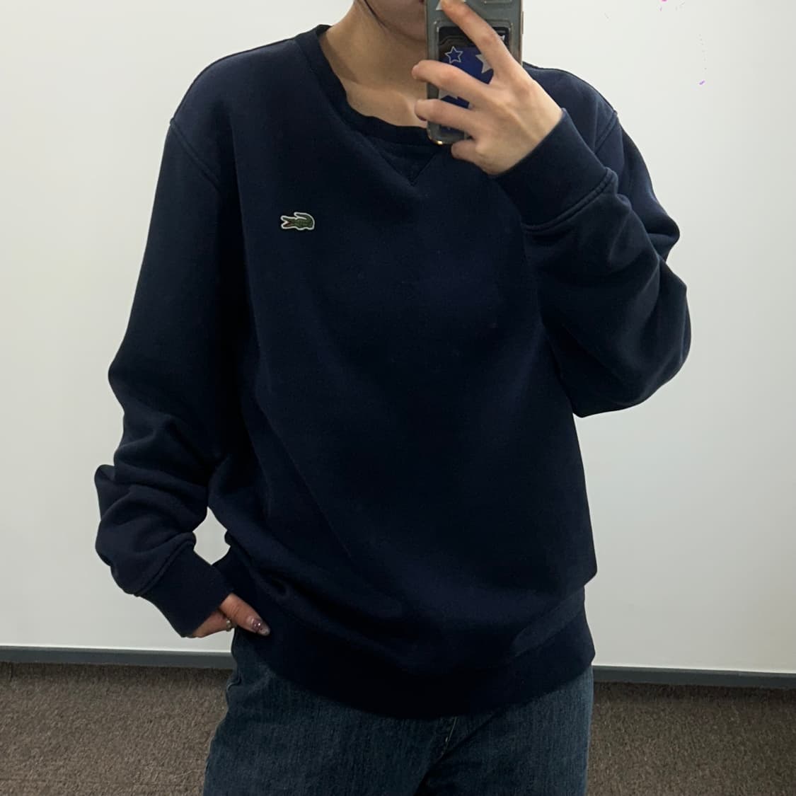 Lacoste 라코스테 스몰로고 네이비 맨투맨 상품이미지2