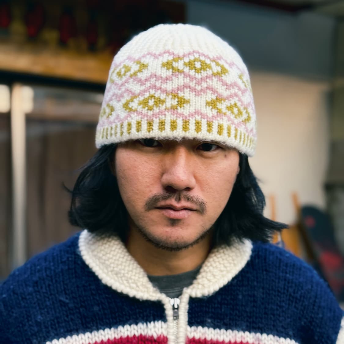 핸드메이드 노르딕 패턴 비니 상품이미지4