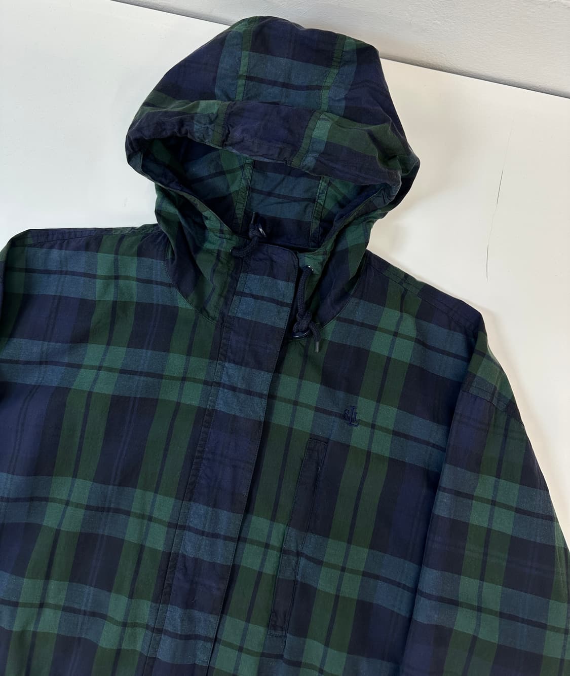 폴로 블랙와치 타탄체크 후드 자켓 야상 L 상품이미지2