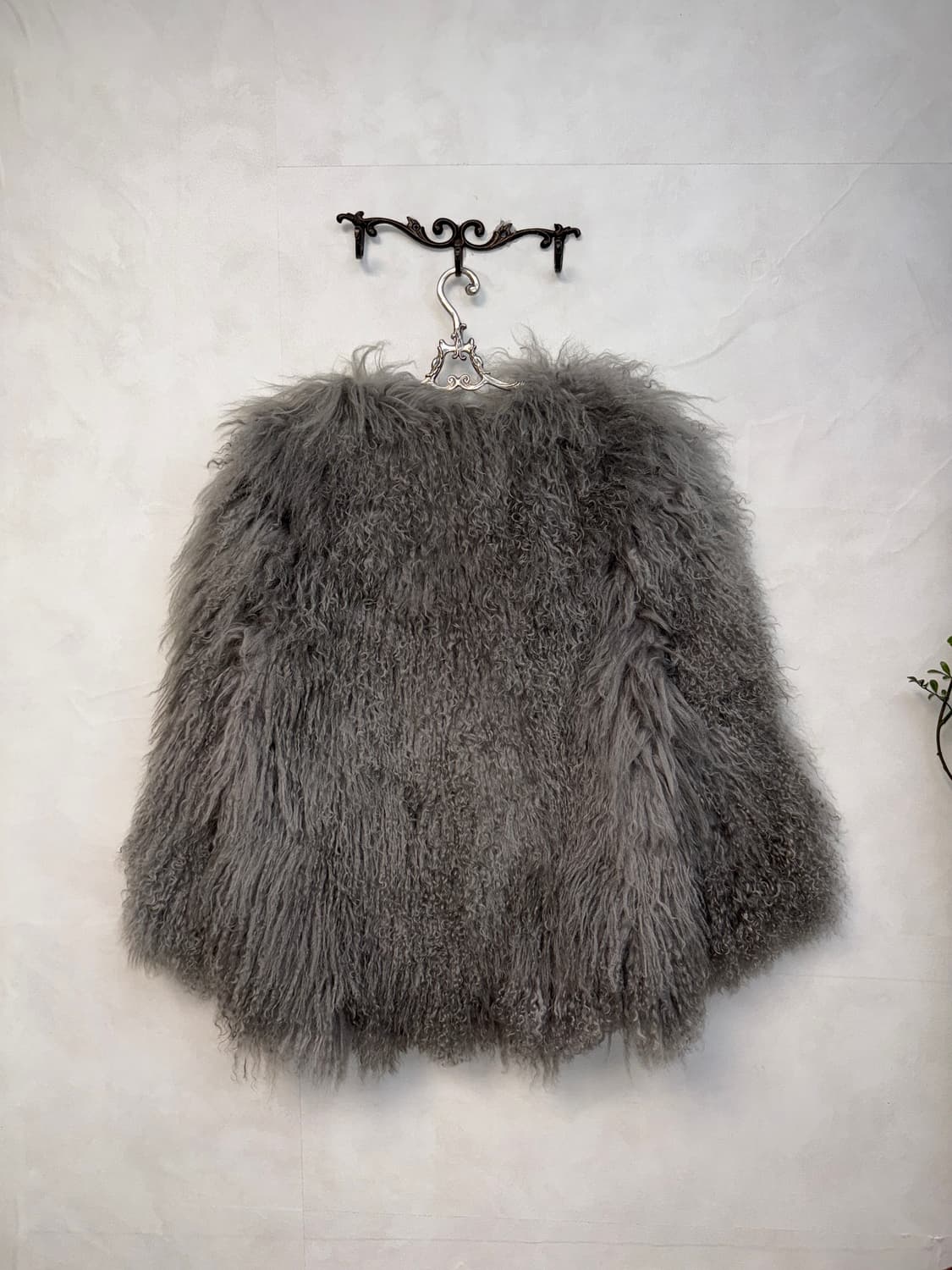Gray grunge eco fur over fit jacket  상품이미지5