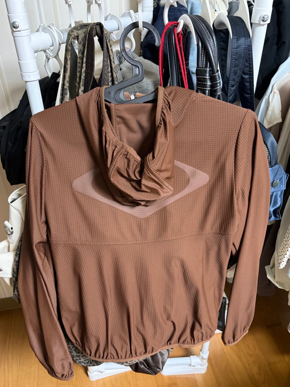 미스치프 후디드 와플 집업 브라운 S 상품이미지2