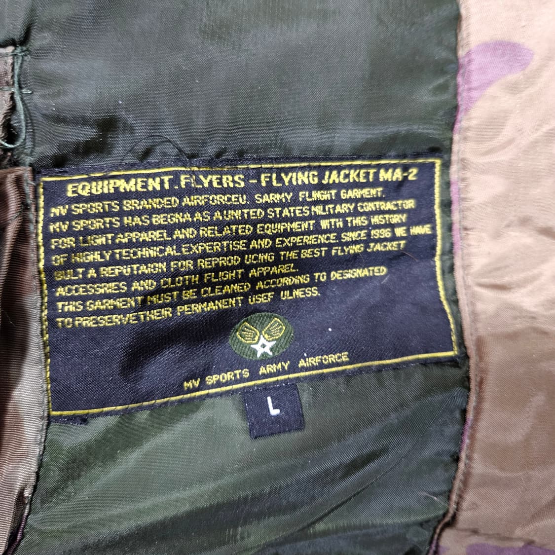 ARMY 90's Vintage MA-2 에어포스 플라잉 항공점퍼 상품이미지8