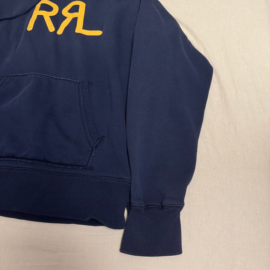 [XL]더블알엘 로고 플리스 후디 네이비 상품이미지4