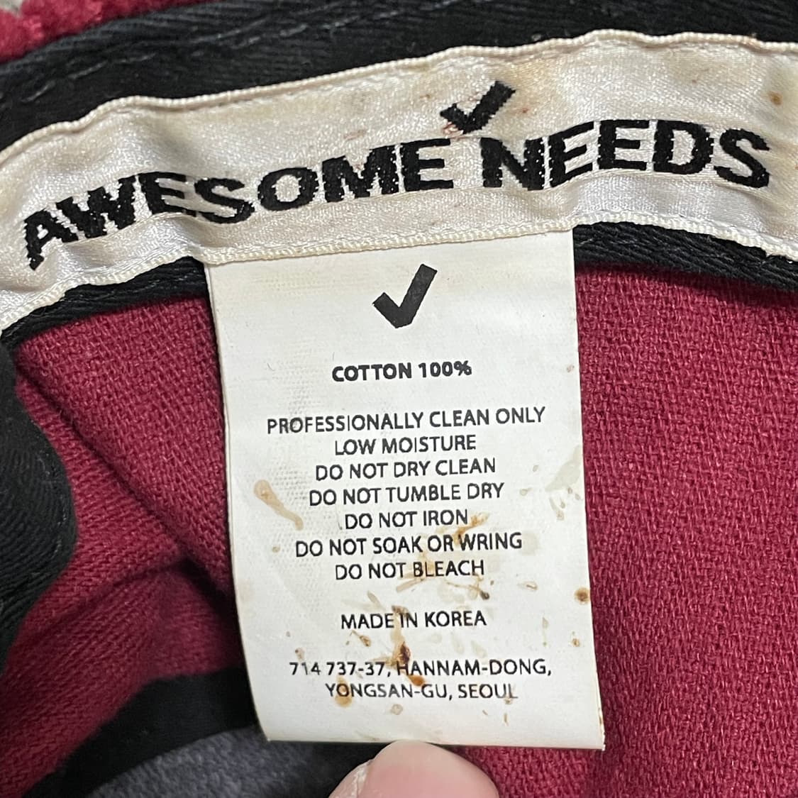 빈티지 코듀로이 볼캡 버건디 777 자수 상품이미지2