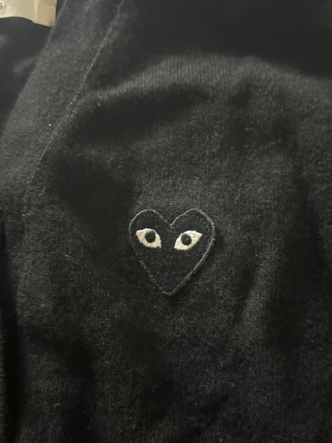 꼼데가르송 블랙하트 울니트 카디건 (블랙xl) 상품이미지1