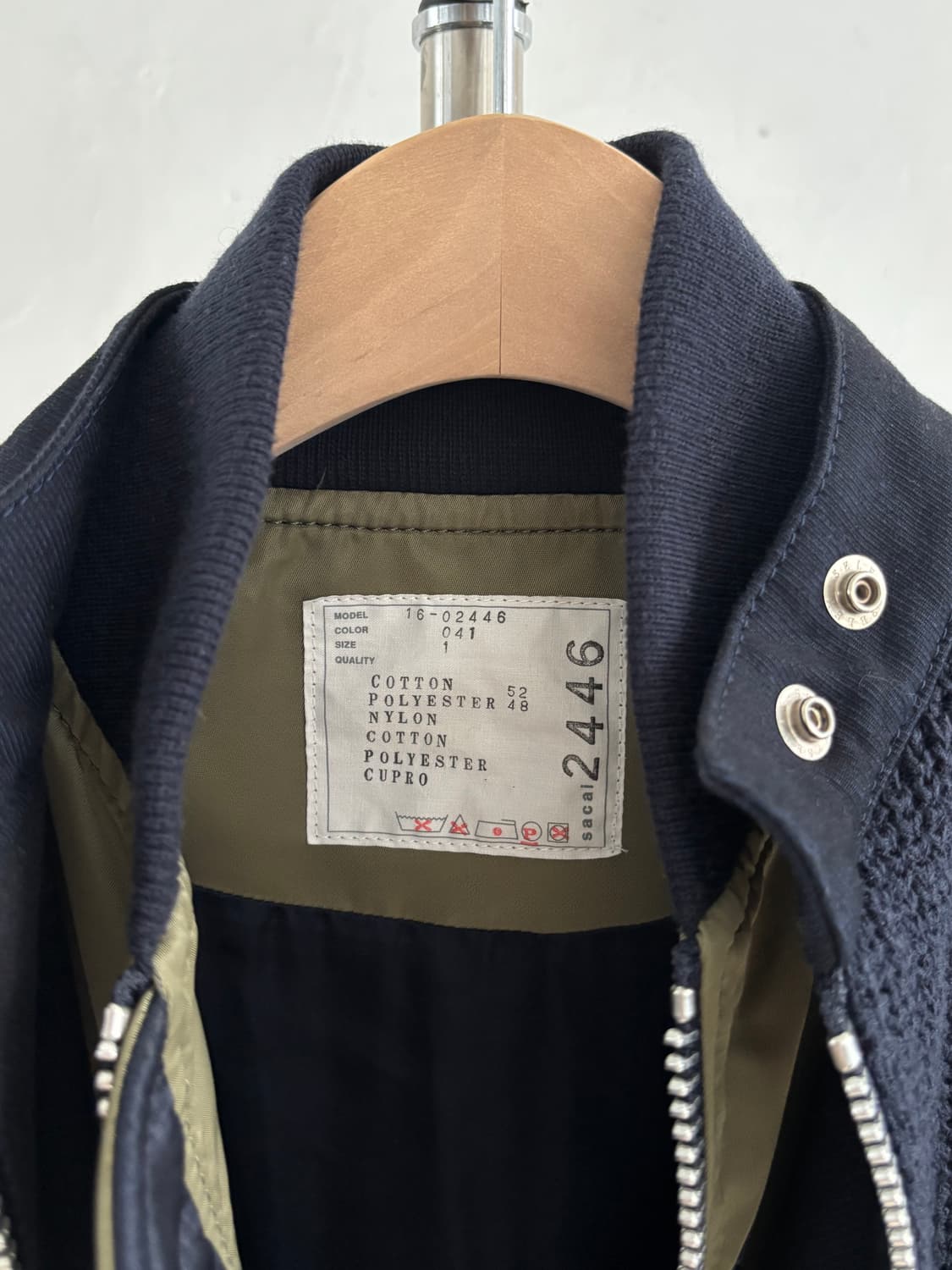 Sacai 사카이 니트 MA-1 디테일 집업 자켓  상품이미지8