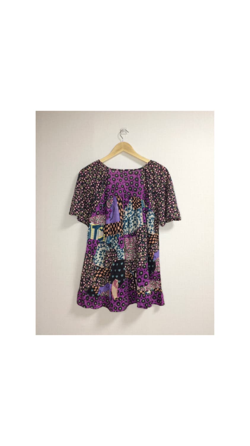 츠모리 치사토 퍼플 믹스패치 탑 상품이미지4