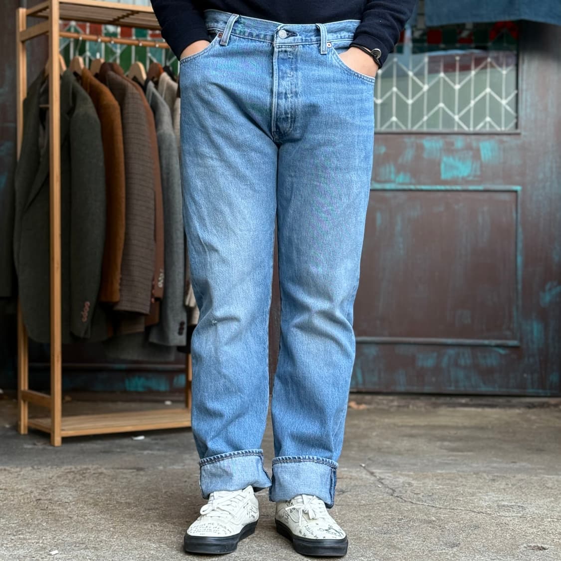 리바이스 프리미엄 501 스트레이트 핏 데님 팬츠 36 상품이미지7