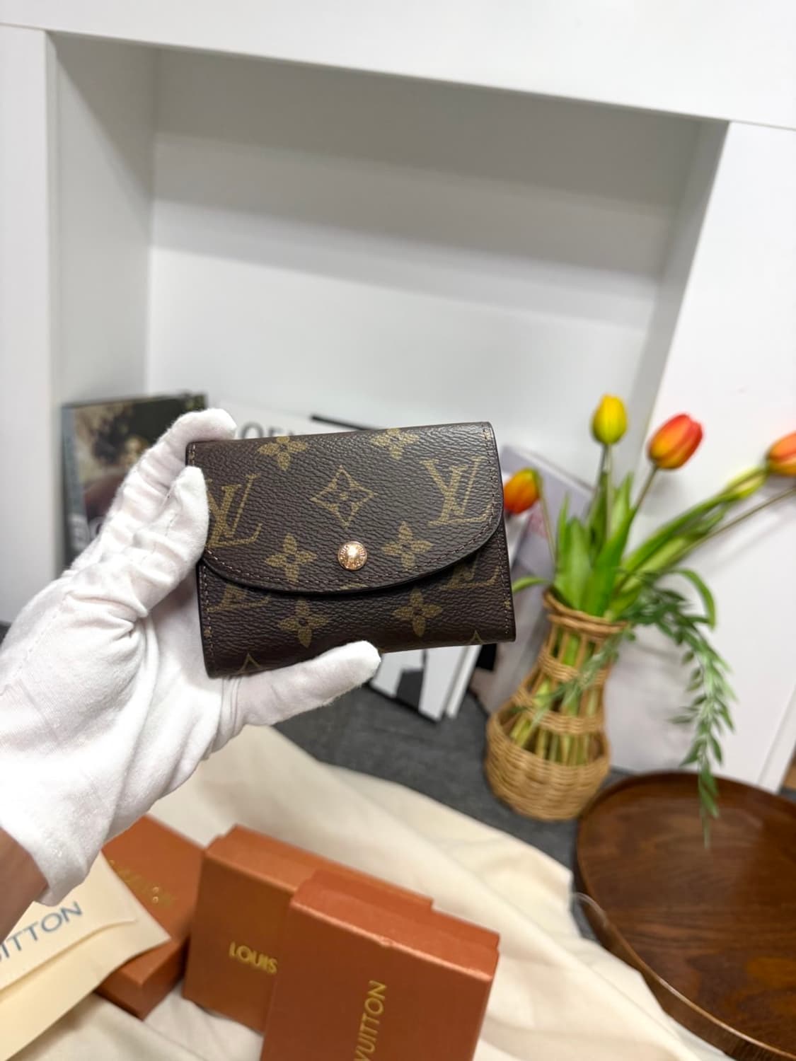 루이비통 모노그램 로잘리 코인퍼스 카드지갑 버건디 풀박스 상품이미지4