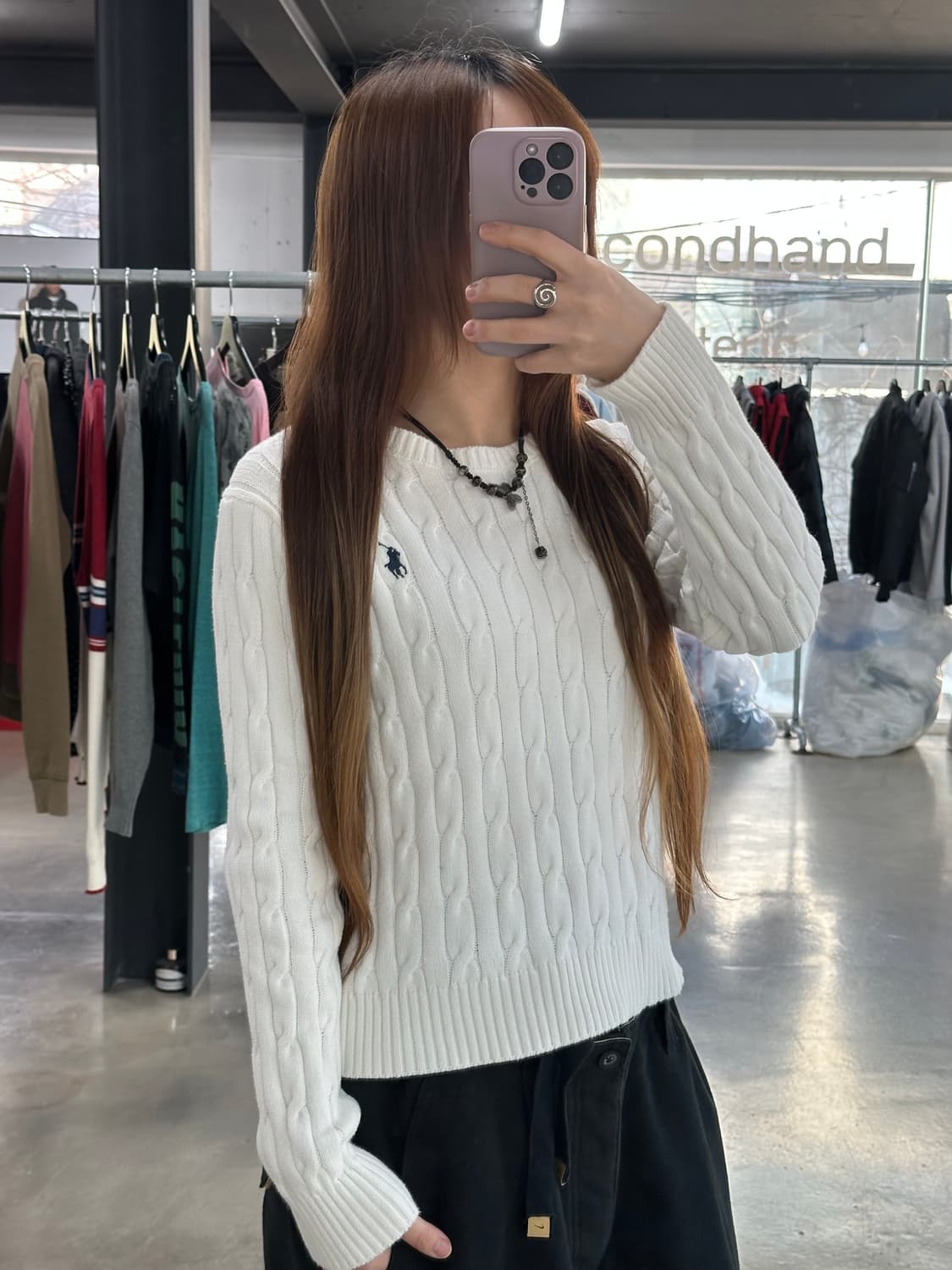 폴로랄프로렌 케이블 니트 화이트 상품이미지2