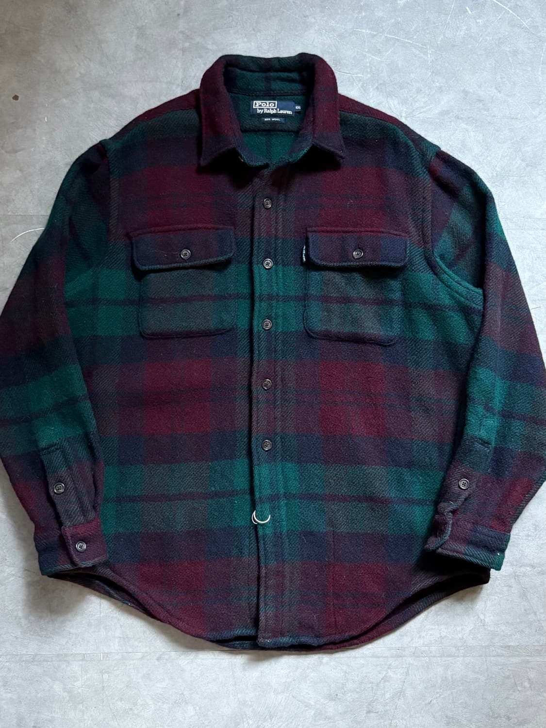 Polo 폴로랄프로렌 90‘s 울 투포켓 체크 셔츠 상품이미지1