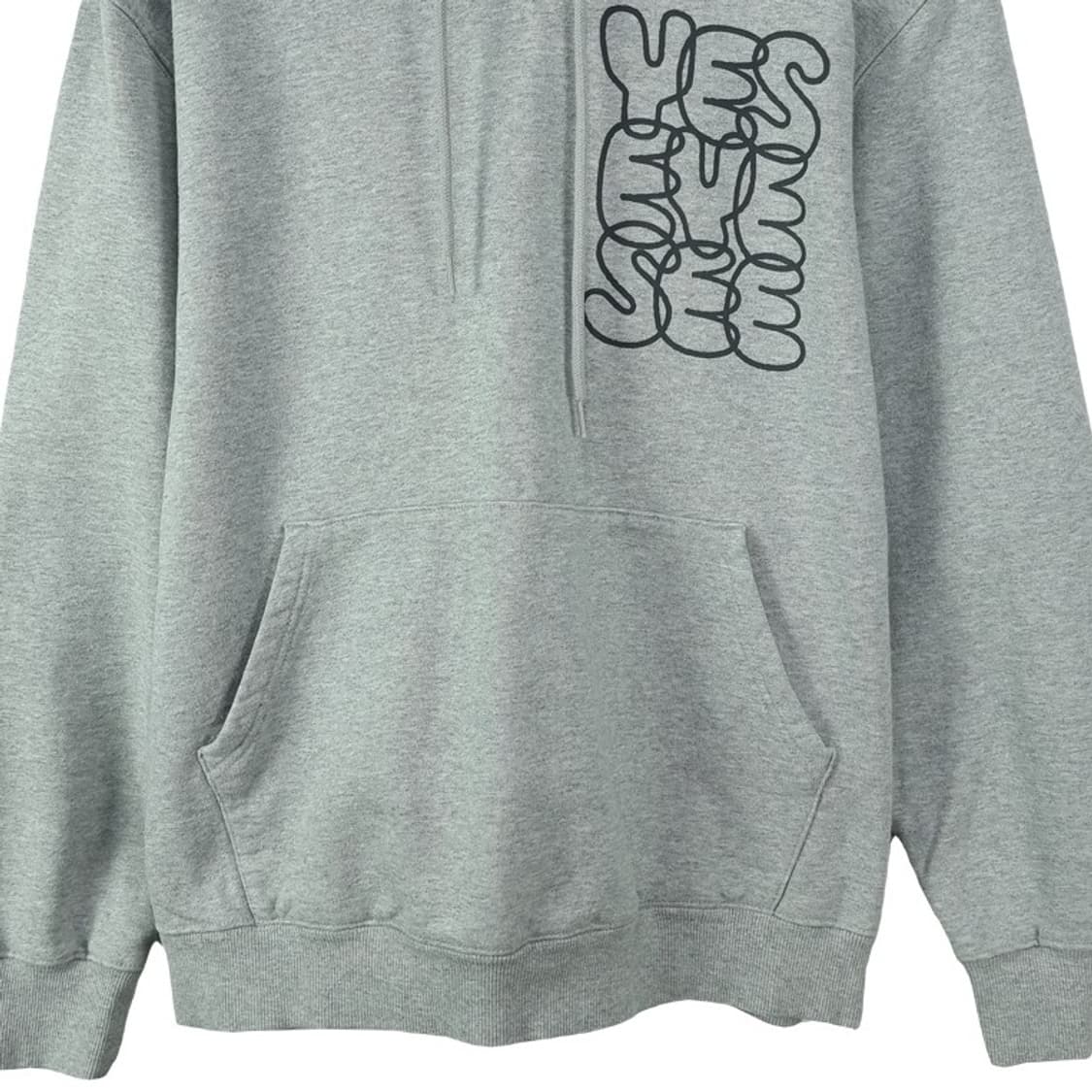 [예스아이씨] 빅로고 프린팅 오버핏 후드티 그레이 M18594 상품이미지5