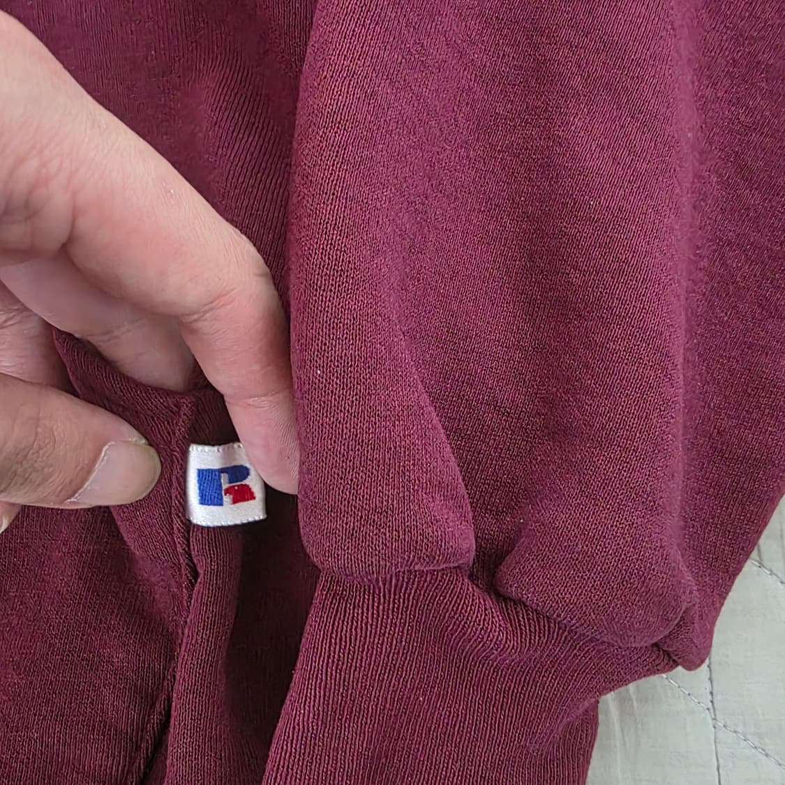 [L] 90s 빈티지 러셀 애슬레틱 후드집업 퍼플/버건디/레드 상품이미지3