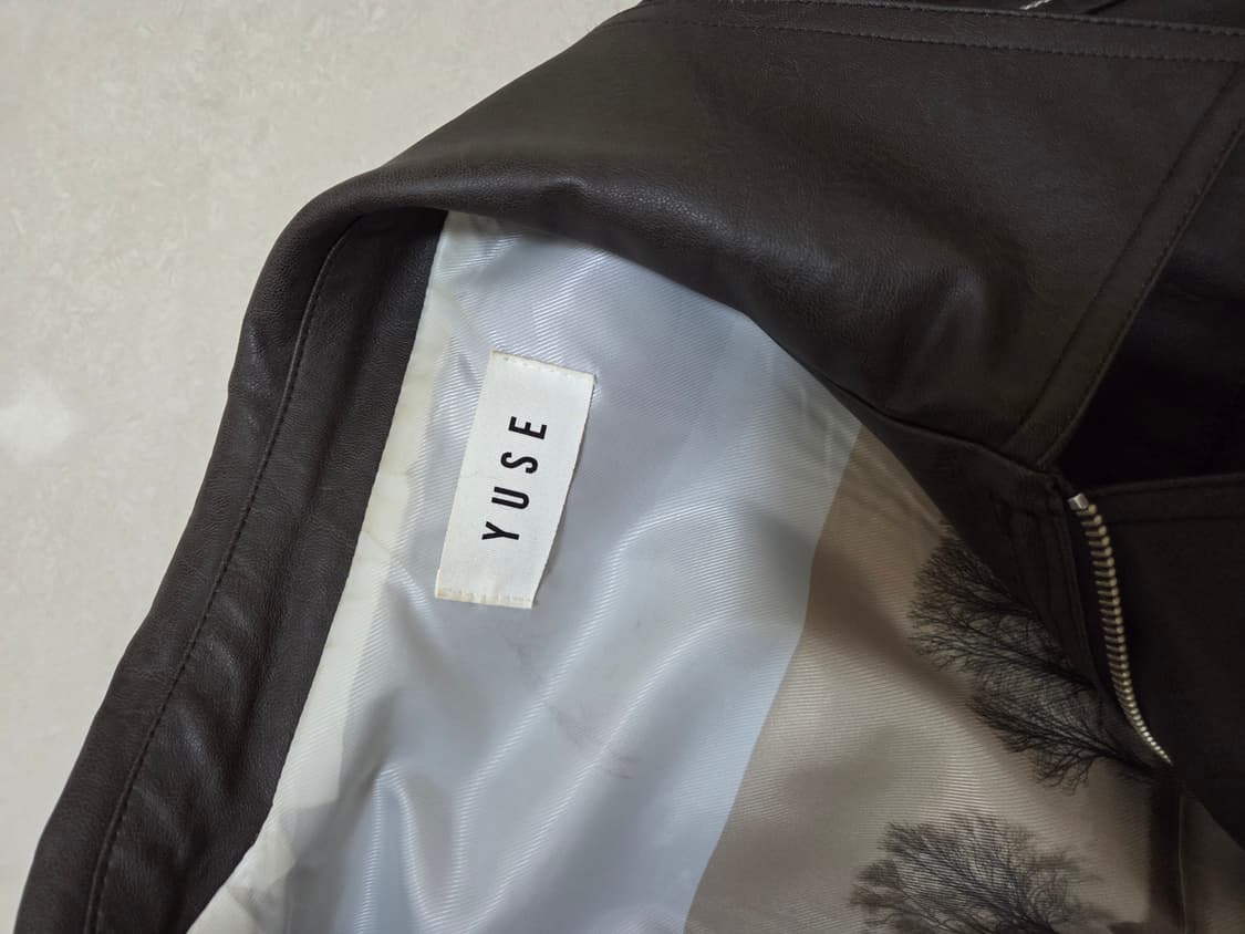 유즈 yuse 레더 봄버 자켓 가죽자켓 브라운 상품이미지6