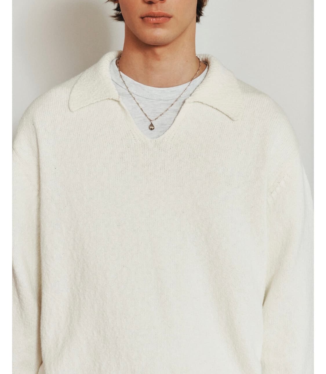 호이테 / 코튼 니트 스케일 폴로 (오프화이트) / M 상품이미지2