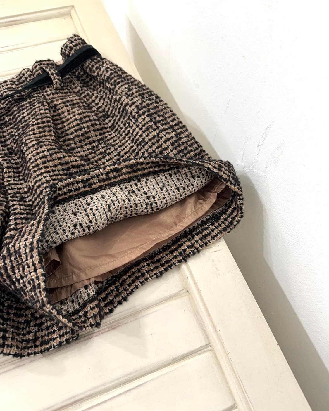 Ribbon Belt Brown Tweed Shorts 상품이미지4