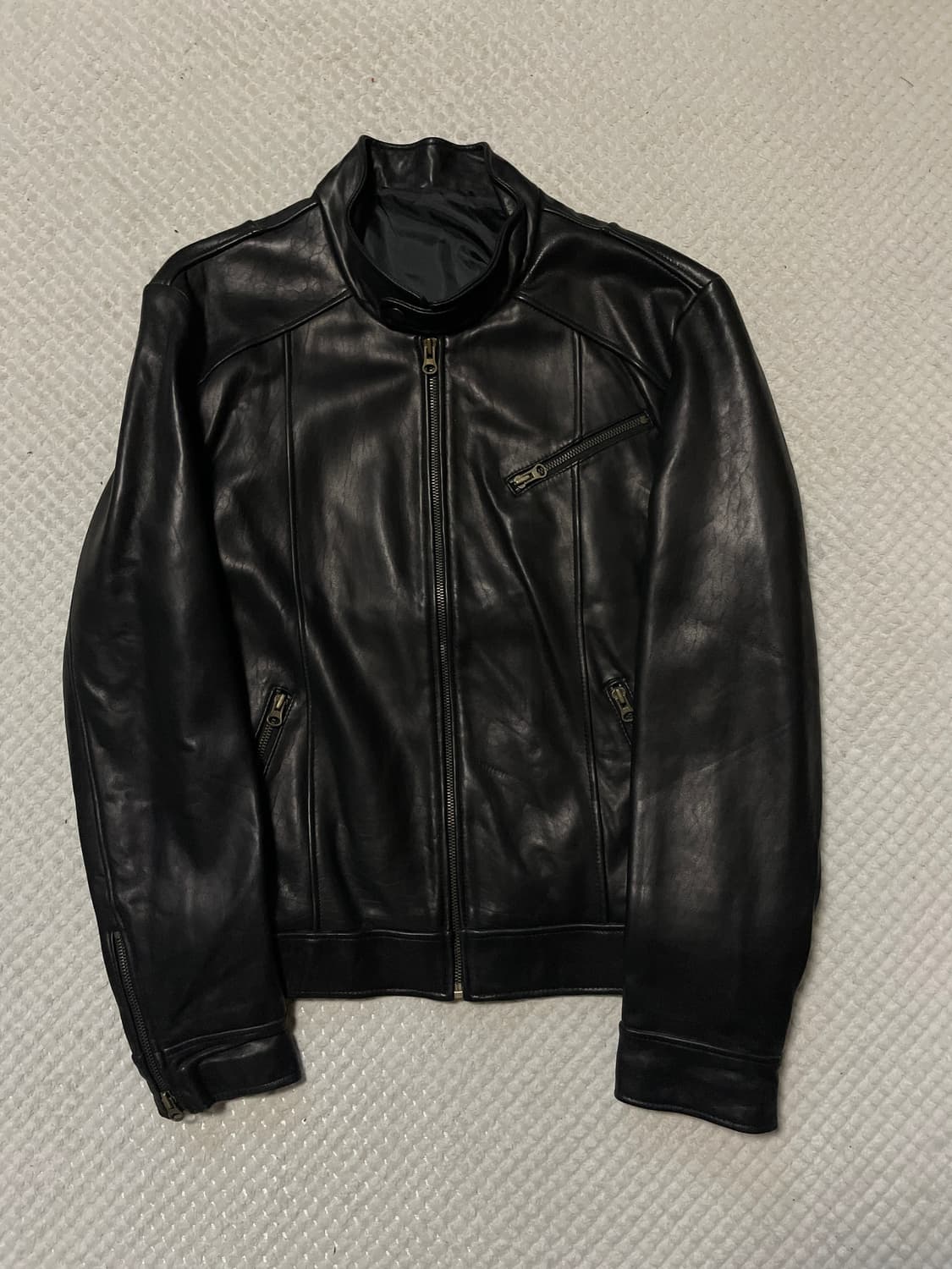 광희시장 웨스턴 무드 램스킨 양가죽 레더 자켓 상품이미지1