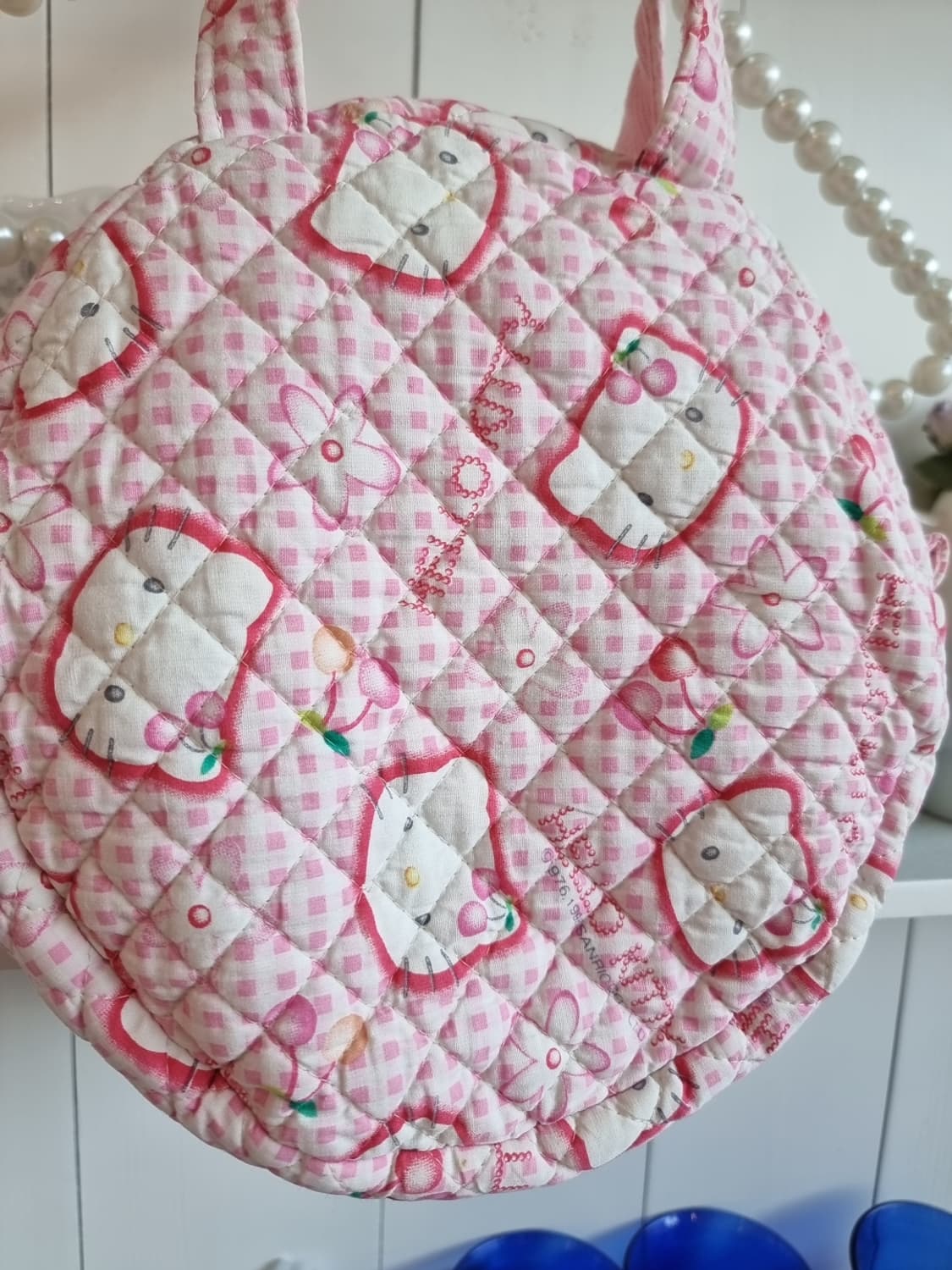 헬로키티 퀼팅 핸드메이드 원형 가방 상품이미지2