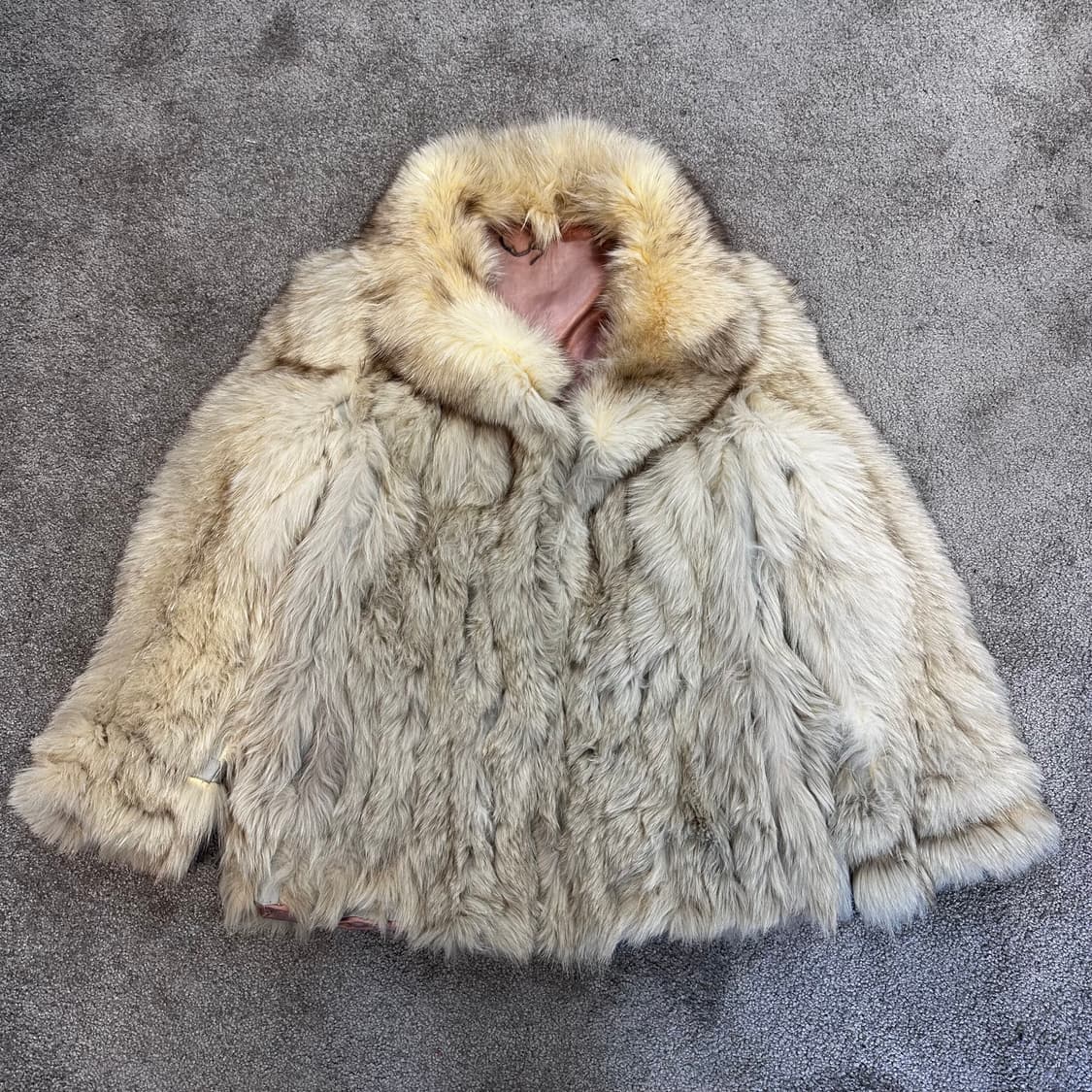 빈티지 아이보리/그레이 사가폭스 퍼자켓M 상품이미지1