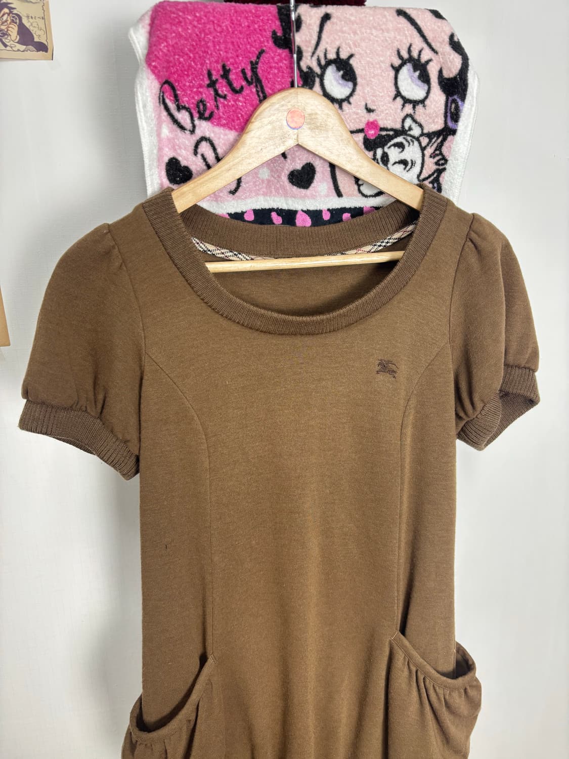 버버리 블루 라벨 코튼 울 니트 튜닉 원피스 상품이미지2