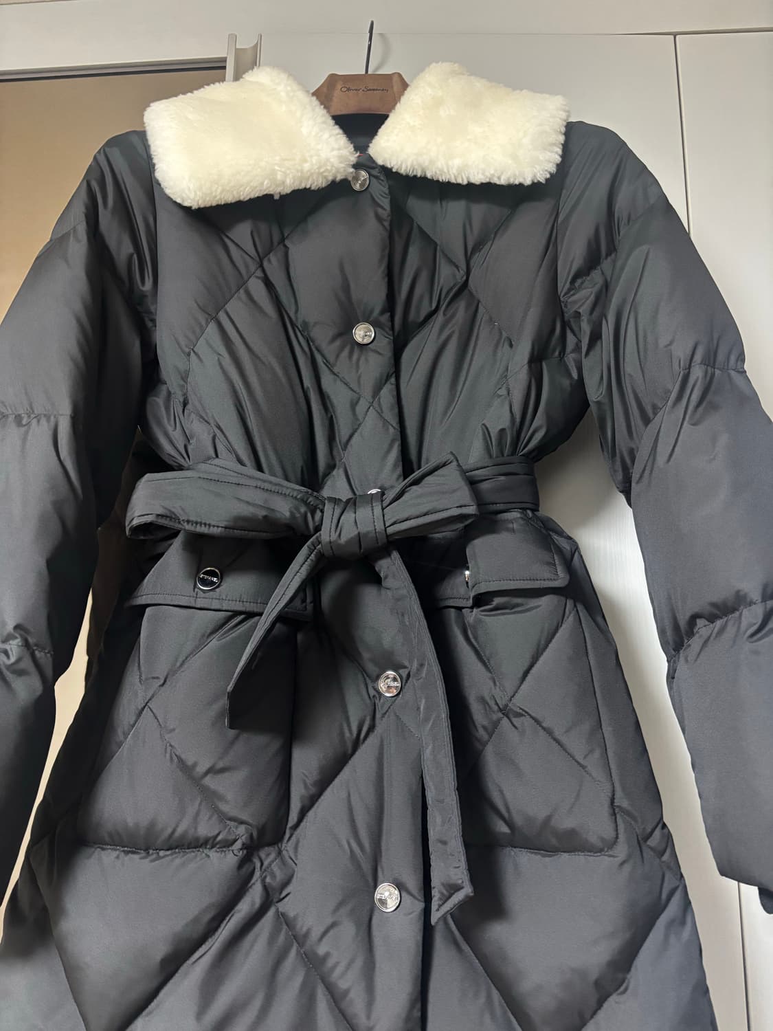 스테파넬 양모 울카라 구스다운 롱패딩 퍼 카라 상품이미지3