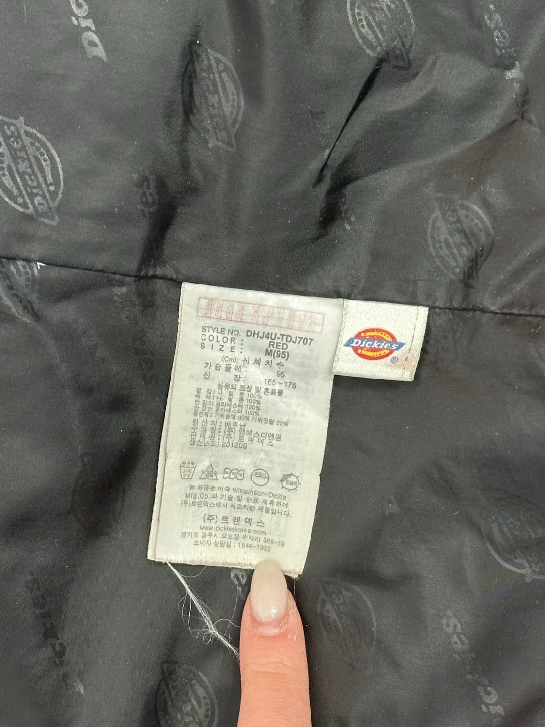 디키즈 덕다운 올드스쿨 레드 후드 패딩 점퍼 M 상품이미지8