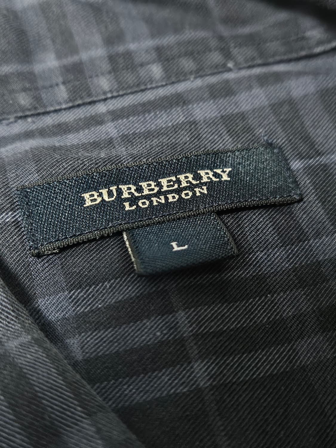 버버리 BURBERRY 다크블루 체크 셔츠 코튼 L (정품) 상품이미지4