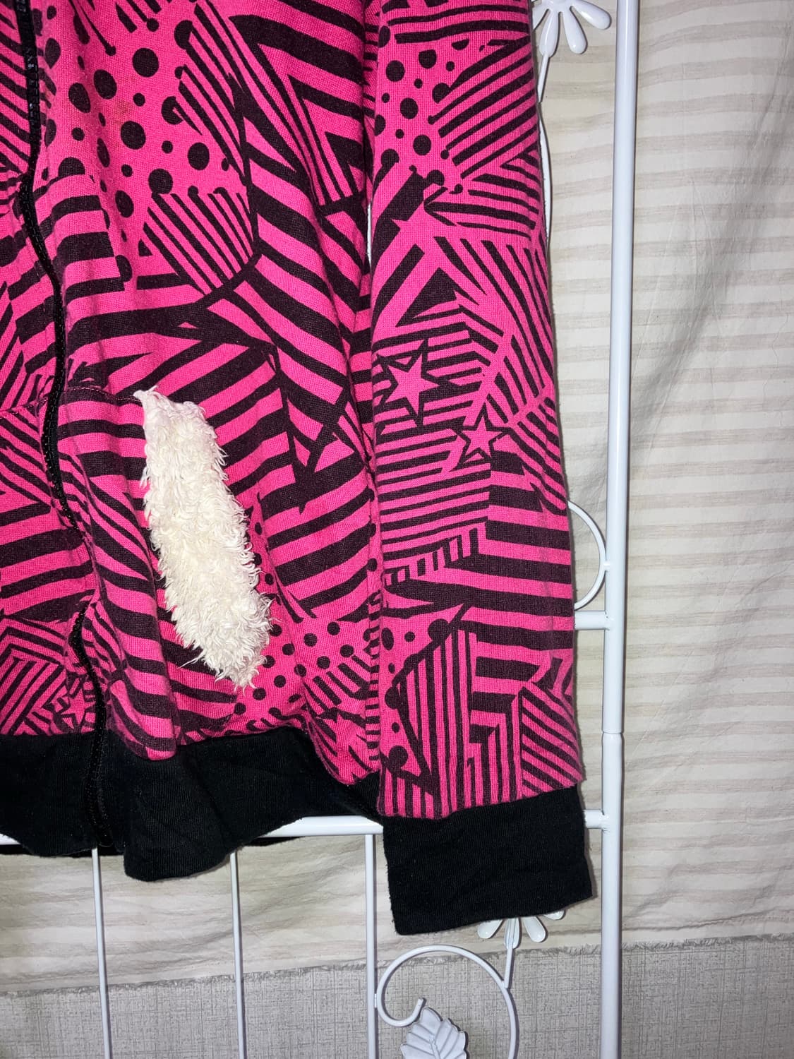 jpn vintage 핫핑크 키치 후드 집업 y2k 스트릿 갸루 펑키 상품이미지4