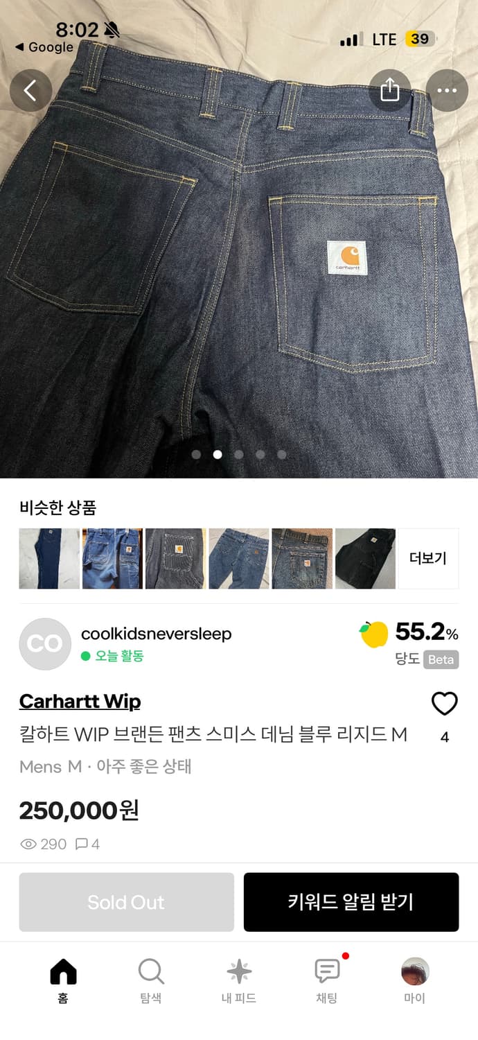 칼하트 브랜든 팬츠 상품이미지4