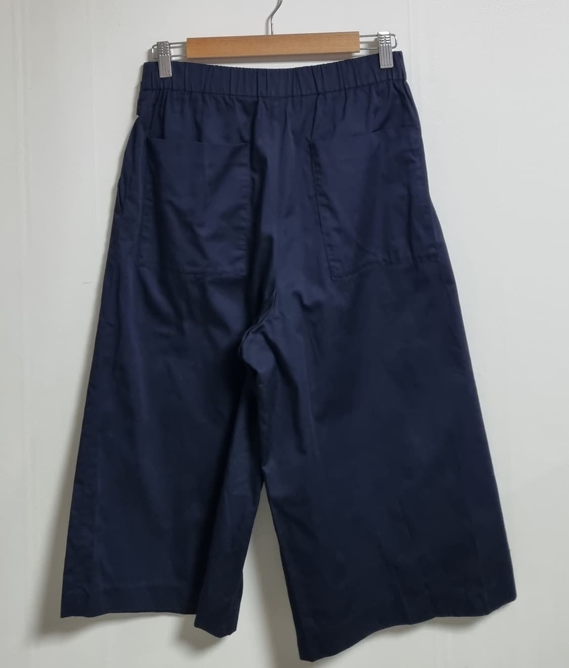 S (55) 듀엘 네이비 코튼 밴딩 와이드팬츠 상품이미지2