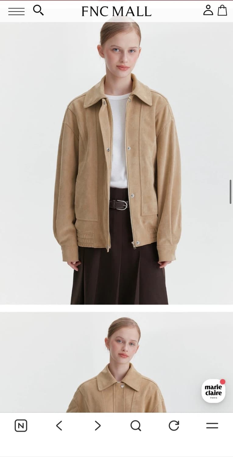 마리끌레르 스웨이드 점퍼 55 새상품 (179000원) 상품이미지4