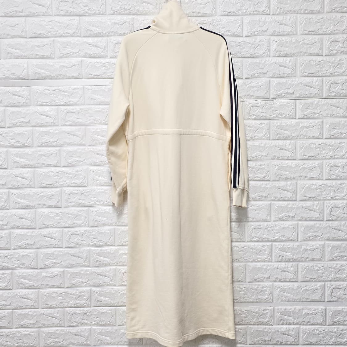 택포_ 22s 널디 크림색 반집업 롱 원피스 S 상품이미지4