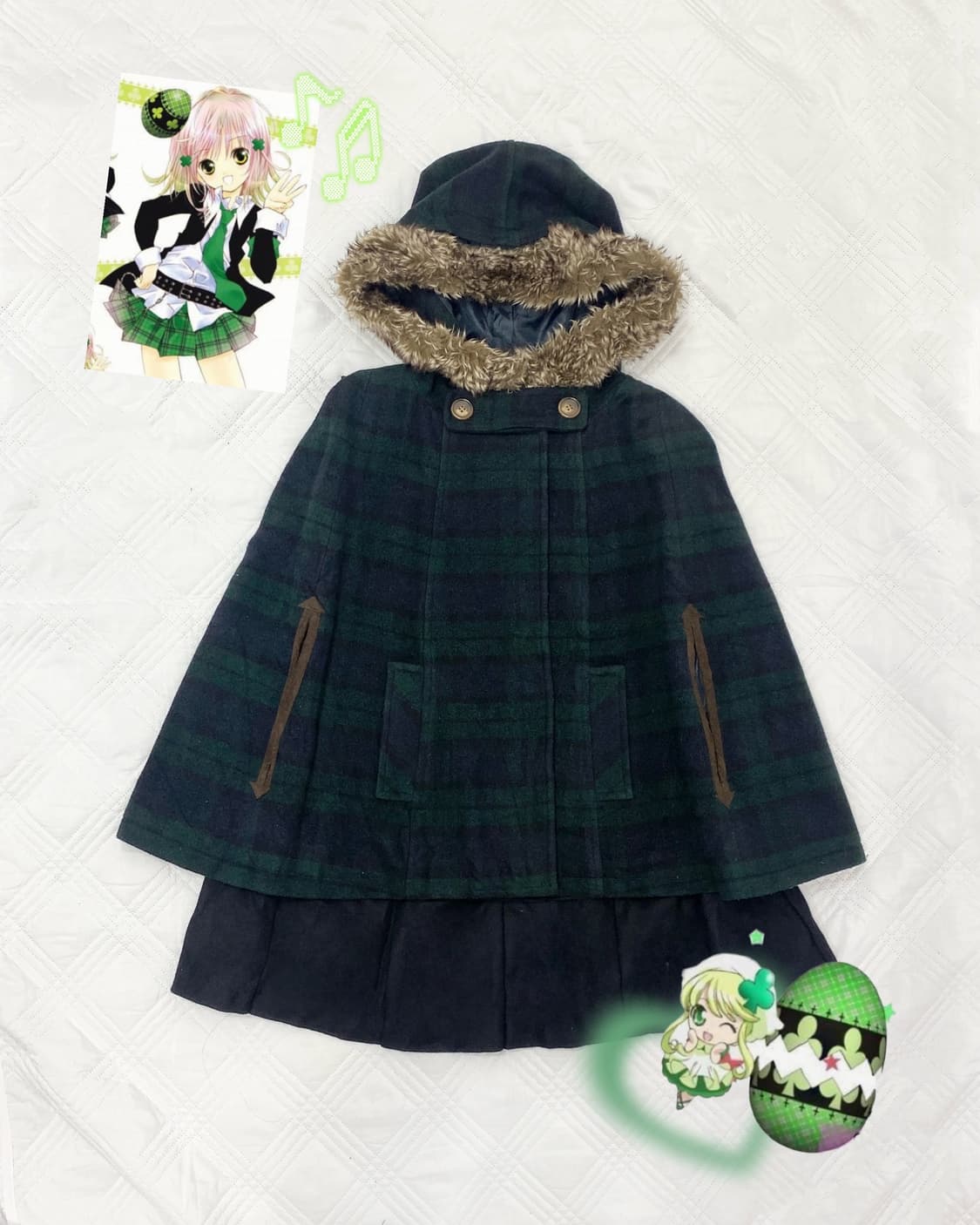 ꒰ঌ 캐릭캐릭체인지 스우 깔 그린 케이프 ໒꒱ 상품이미지1