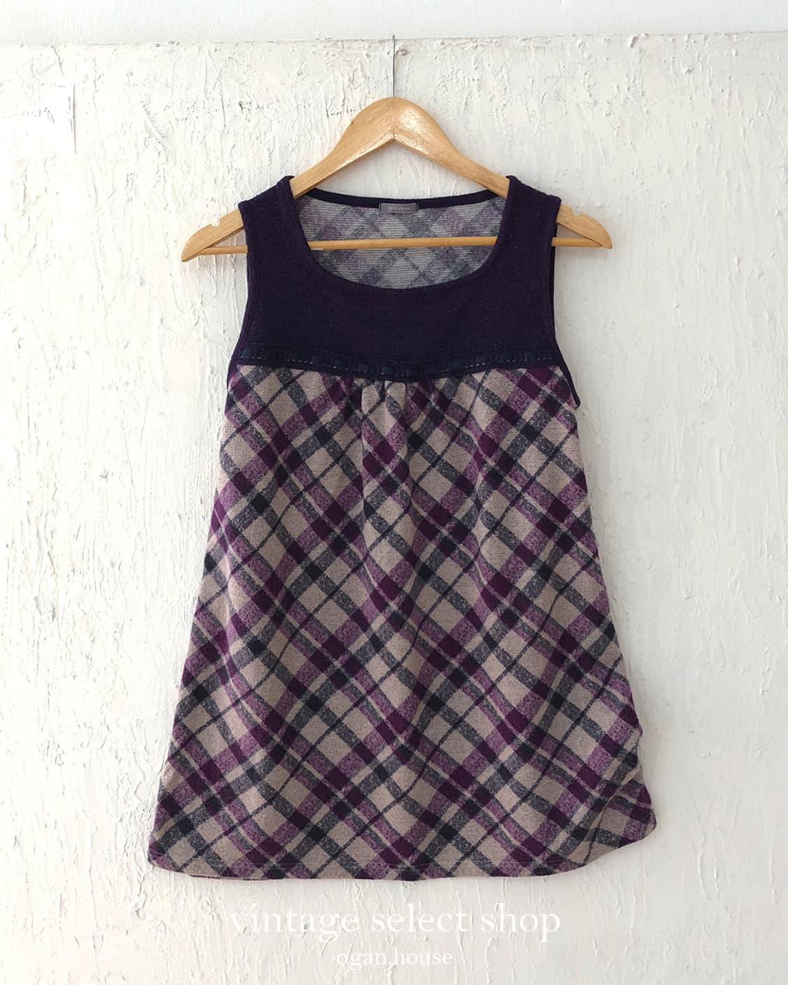 vintage check layered mini dress 상품이미지1