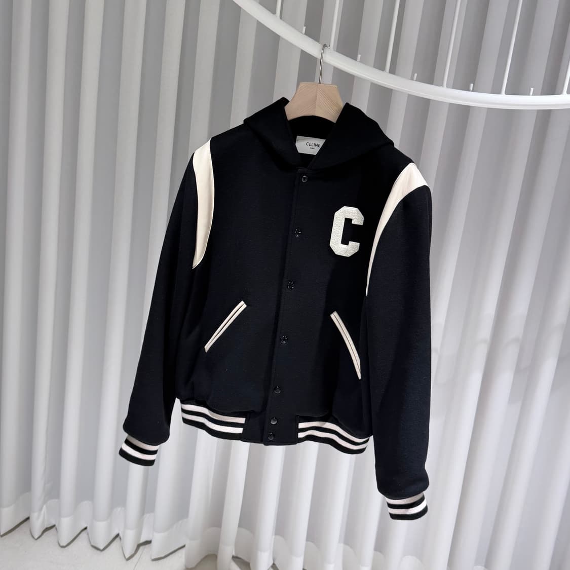 (S/50) / 셀린느 캐시미어 울 테디 바시티 후드 자켓 상품이미지2