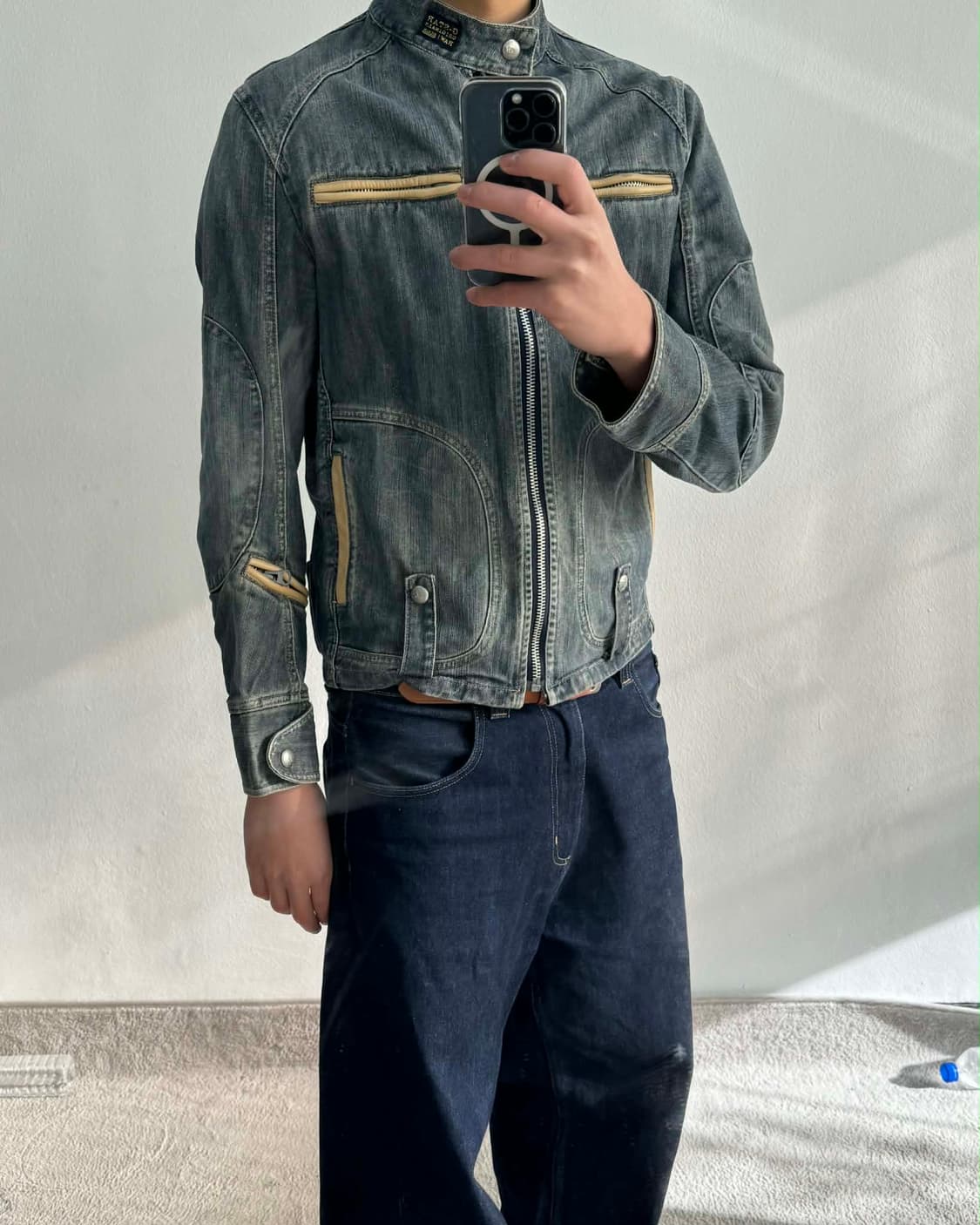 [M] 지스타 로우 Y2K 데님 바이커 바라쿠다 자켓 상품이미지2